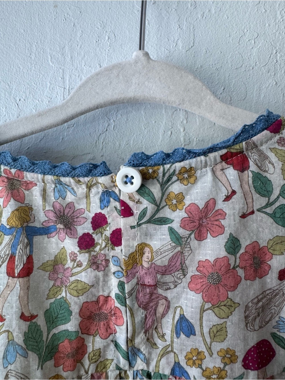 Mini Boden Cream Floral & Fairy Smocked Long-Sleeve Top - Picture 5 of 5